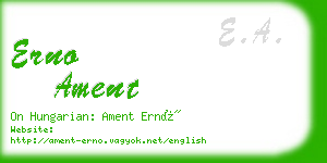erno ament business card